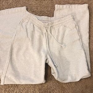 TNA cozy fleece boyfriend sweat pants wide legs